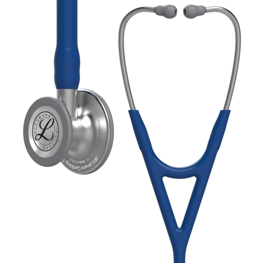 3M™ Littmann® Cardiology IV™ Stethoscope, 6154, Standard-Finish Chestpiece, Navy Blue Tube, Stainless Stem