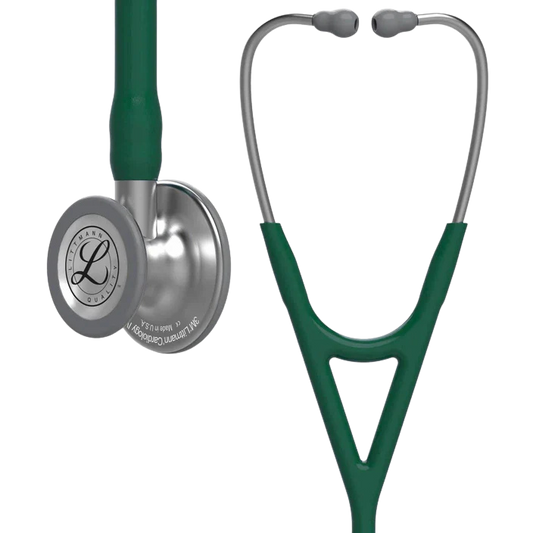 3M™ Littmann® Cardiology IV™ Stethoscope, 6155, Standard-Finish Chestpiece, Hunter Green Tube