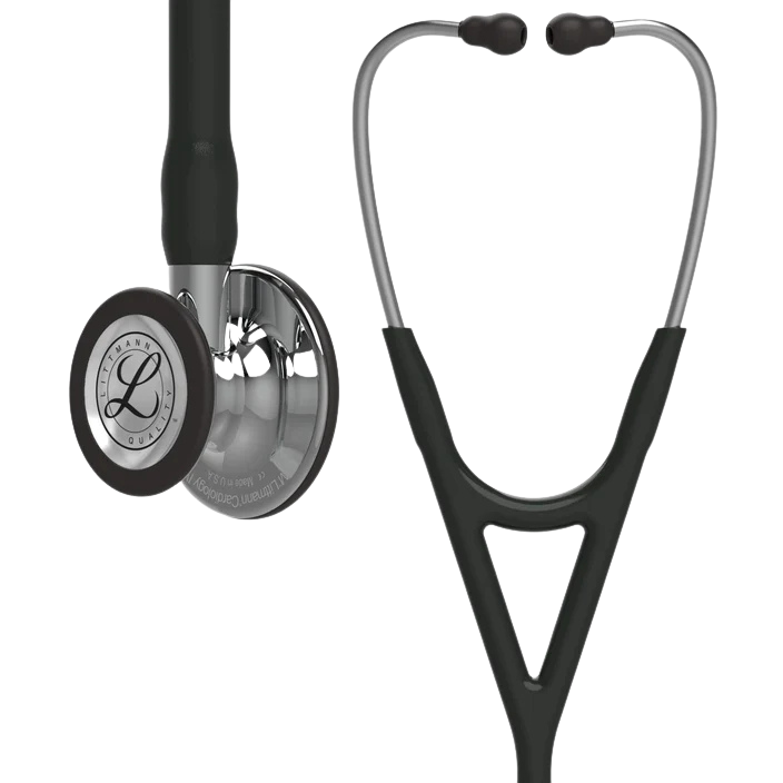 3M™ Littmann® Cardiology IV™ Stethoscope, 6177, Mirror-Finish Chestpiece and Stem, Black Tube