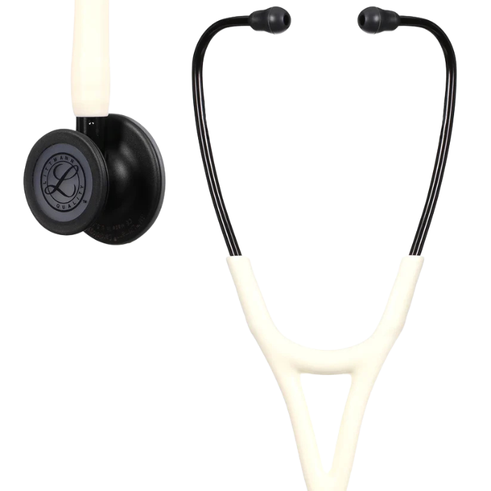 3M™ Littmann® Cardiology IV™ Stethoscope, 6186C Diagnostic Stethoscope, Black Matte-finish Chestpiece, Satin Alabaster Tube
