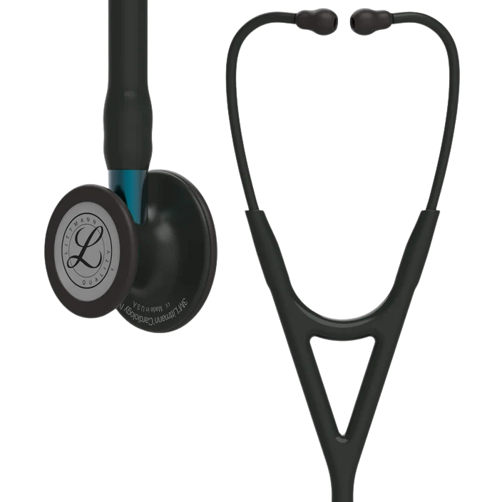 3M™ Littmann® Cardiology IV™ Stethoscope, 6201, Black Finish Chestpiece, Black Tube, Blue Stem