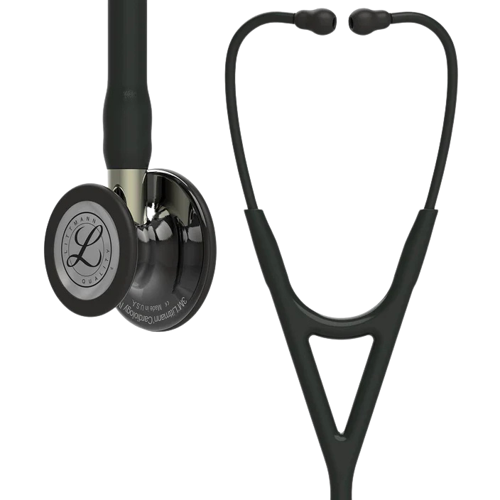 3M™ Littmann® Cardiology IV™ Stethoscope, 6204, High Polish Smoke Chestpiece, Black Tube, Champagne Stem