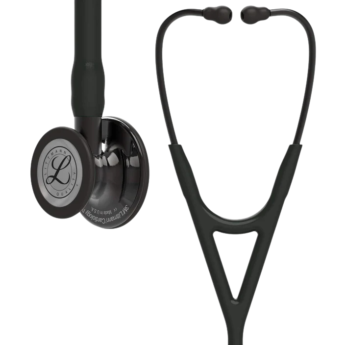 3M™ Littmann® Cardiology IV™ Stethoscope, High Polish Smoke Chestpiece, Black Tube, Black Stem and Headset, 6232