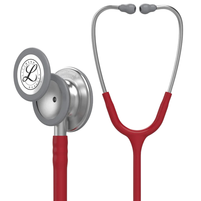 3M™ Littmann® Classic III™ Stethoscope, 5627, Standard-Finish Chestpiece, Burgundy Tube