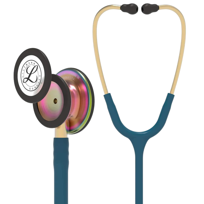 3M™ Littmann® Classic III™ Stethoscope, 5807, Rainbow-Finish, Carribbean Blue Tube