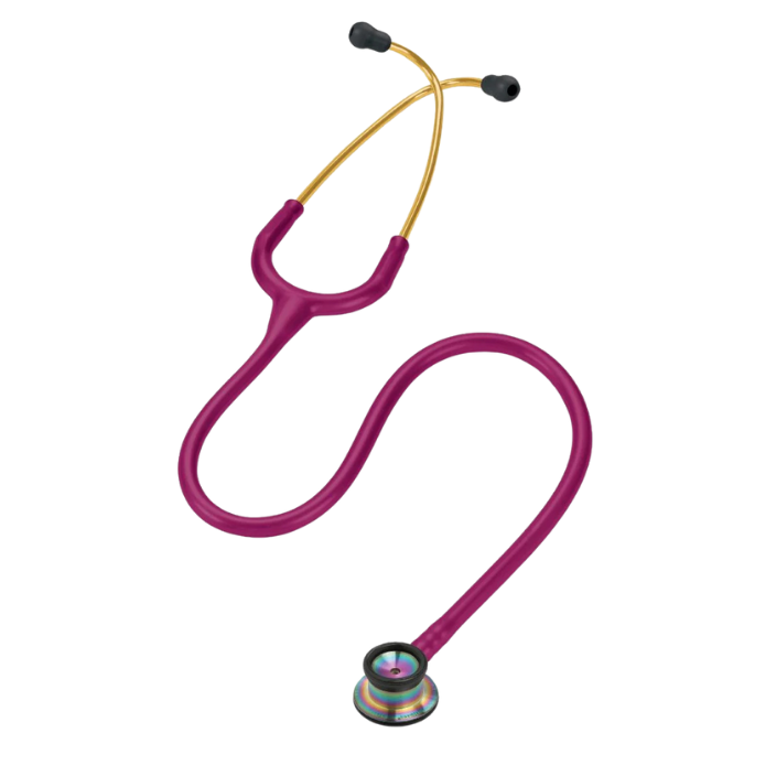 3M™ Littmann® Classic II Infant Stethoscope, 2157, Rainbow-Finish Chestpiece, Raspberry Tube
