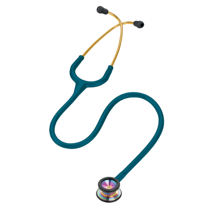 3M™ Littmann® Classic II Pediatric Stethoscope, 2153, Rainbow-Finish Chestpiece, Caribbean Blue Tube