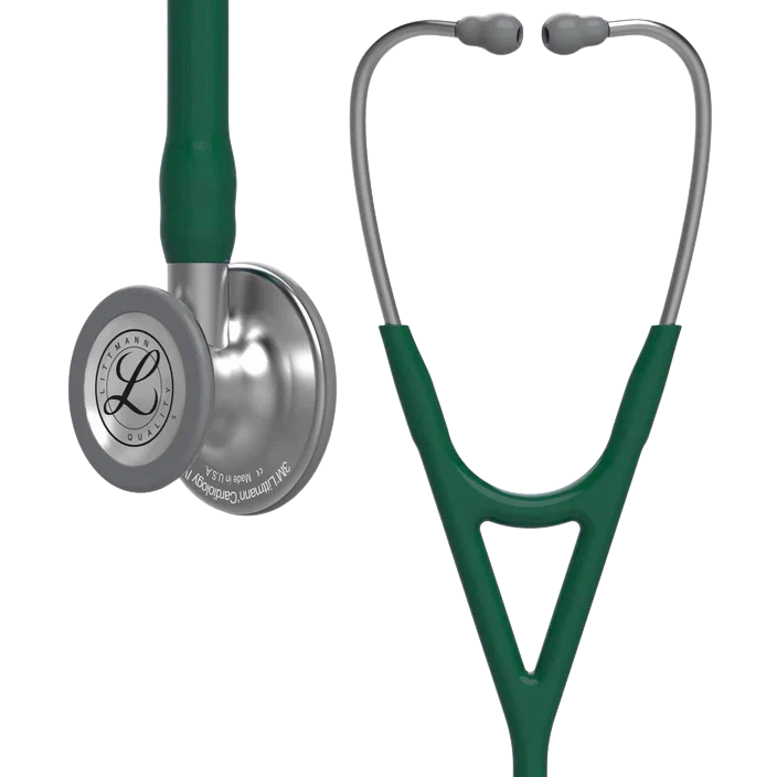 3M™ Littmann® Cardiology IV™ Stethoscope, 6155, Standard-Finish Chestpiece, Hunter Green Tube