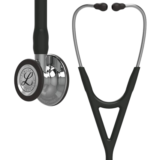 3M™ Littmann® Cardiology IV™ Stethoscope, 6177, Mirror-Finish Chestpiece and Stem, Black Tube