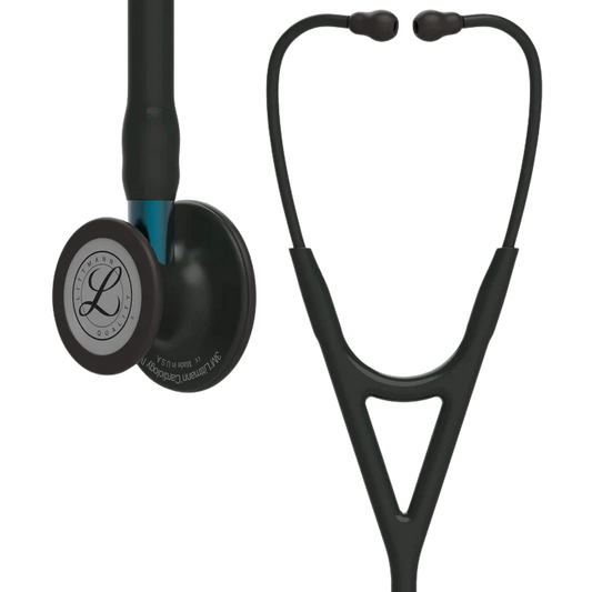 3M™ Littmann® Cardiology IV™ Stethoscope, 6201, Black Finish Chestpiece, Black Tube, Blue Stem