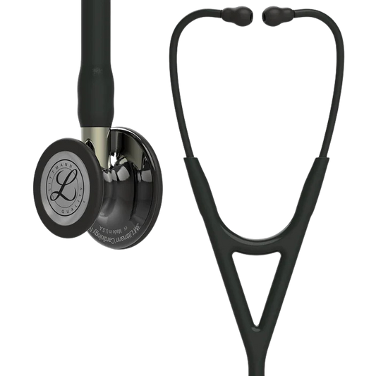 3M™ Littmann® Cardiology IV™ Stethoscope, 6204, High Polish Smoke Chestpiece, Black Tube, Champagne Stem