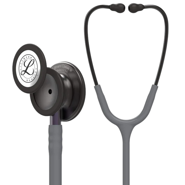 3M™ Littmann® Classic III™ Monitoring Stethoscope, 5873, Smoke Chestpiece, Gray Tube, Violet Gray Stem