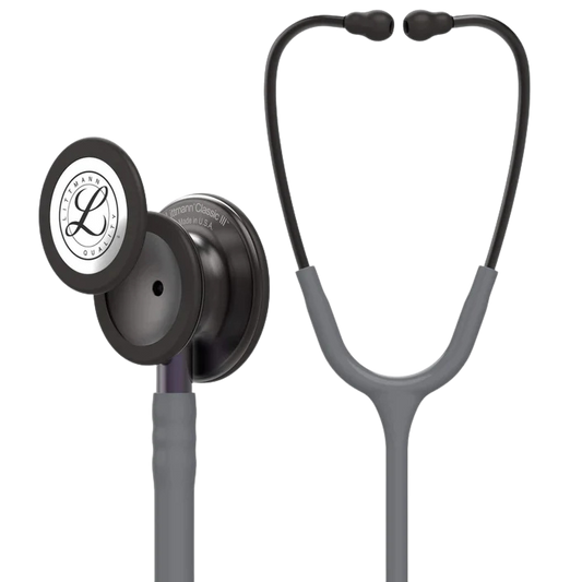 3M™ Littmann® Classic III™ Monitoring Stethoscope, 5873, Smoke Chestpiece, Gray Tube, Violet Gray Stem