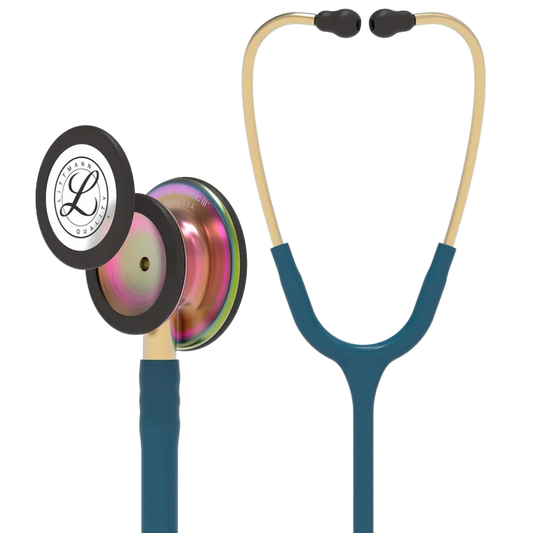 3M™ Littmann® Classic III™ Stethoscope, 5807, Rainbow-Finish, Carribbean Blue Tube