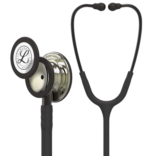 3M™ Littmann® Classic III™ Stethoscope, 5861, Champagne-Finish Chestpiece, Black Tube, Smoke Stem