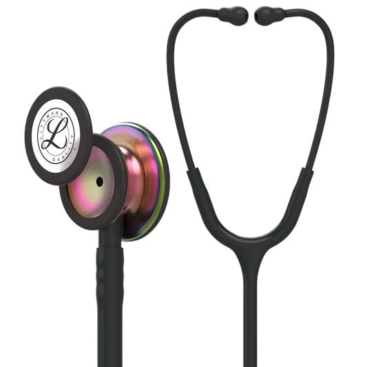 3M™ Littmann® Classic III™ Stethoscope, 5870, Rainbow-Finish Chestpiece, Black Tube, Black Stem