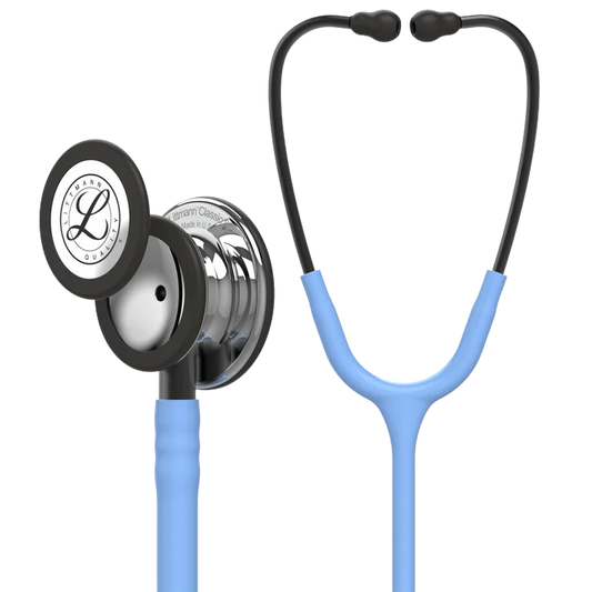 3M™ Littmann® Classic III™ Stethoscope, Mirror Finish Chestpiece, Ceil Blue Tube, Smoke Stem and Headset, 5959