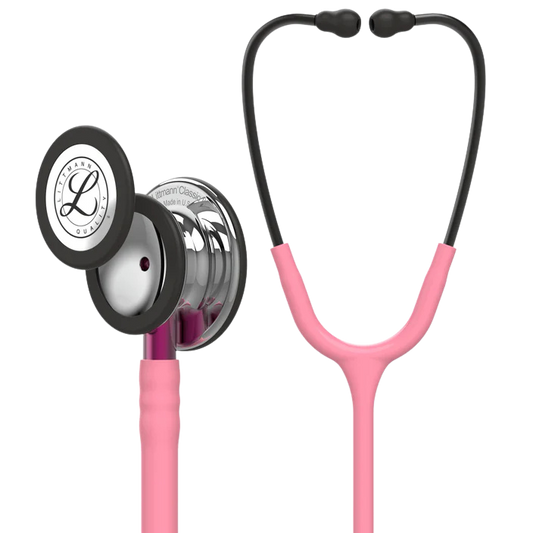 3M™ Littmann® Classic III™ Stethoscope, 5962, Mirror Finish Chestpiece, Pearl Pink Tube, Pink Stem and Smoke Headset