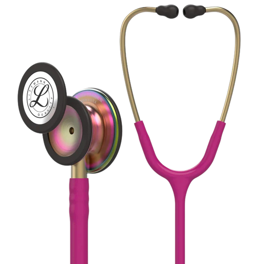 3M™ Littmann® Classic III™ Stethoscope, Rainbow-Finish, Raspberry Tube, 27 inch, 5806
