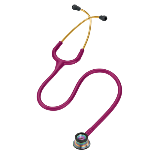 3M™ Littmann® Classic II Infant Stethoscope, 2157, Rainbow-Finish Chestpiece, Raspberry Tube