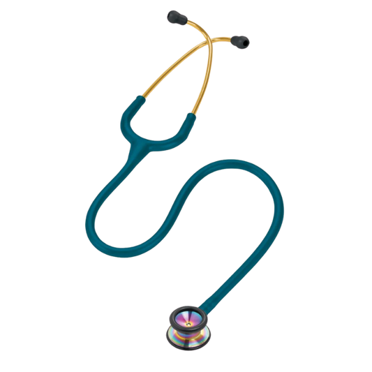 3M™ Littmann® Classic II Pediatric Stethoscope, 2153, Rainbow-Finish Chestpiece, Caribbean Blue Tube