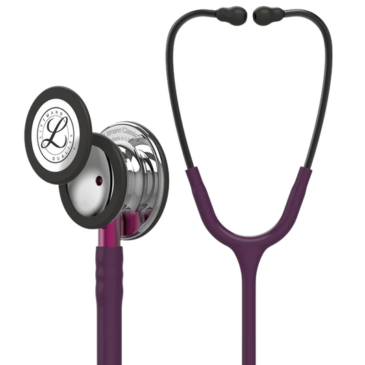 3M™ Littmann® Classic III™ Stethoscope, Mirror Finish Chestpiece,Plum Tube, Pink Stem and Smoke Headset, 5960